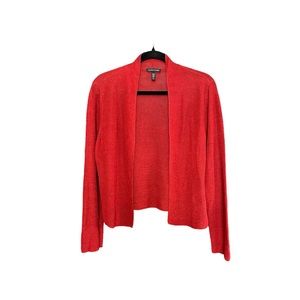 Eileen Fisher Red Linen Summer Cardigan, Medium